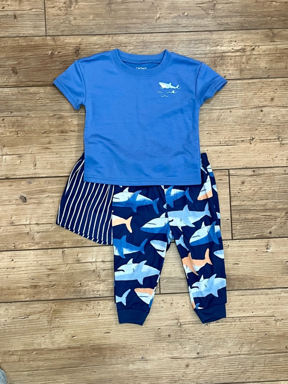 Carter’s Blue Shark-Print Kids Pajama Set